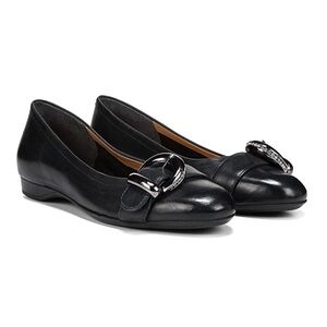 Naturalizer Polly Black Leather Flats Shoe Size 6